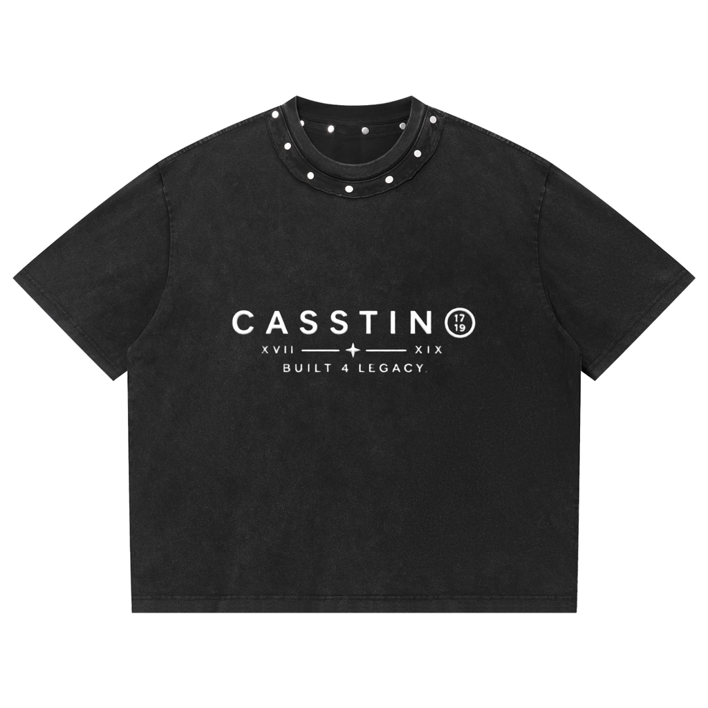 CASSTINO Washed Boxy Studded T-Shirt