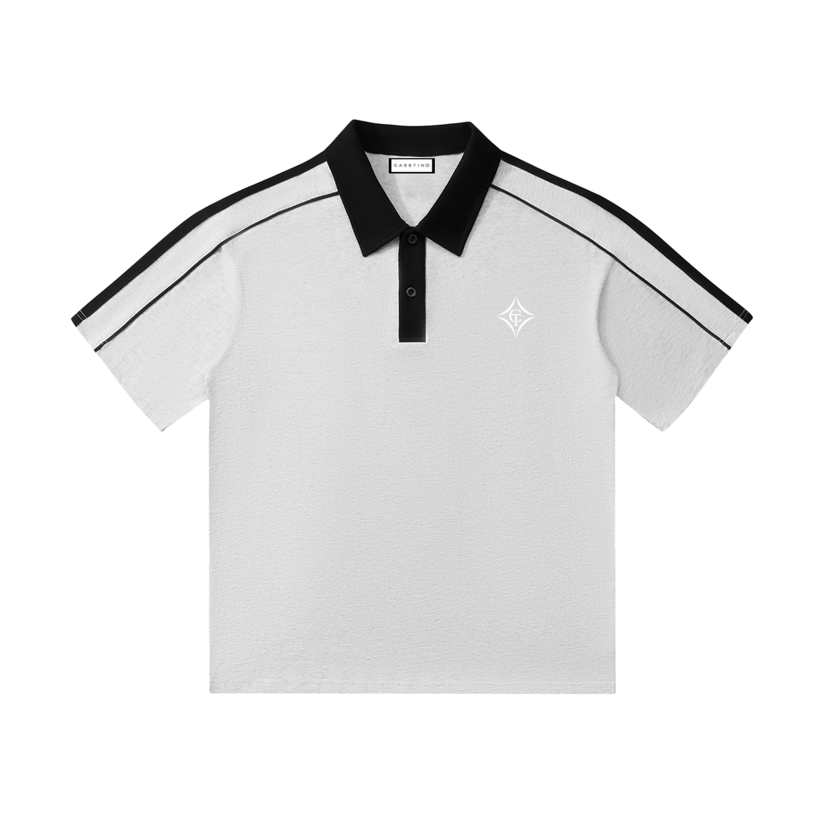 CASSTINO Mens Contrast Collar Short-Sleeve Polo Shirt