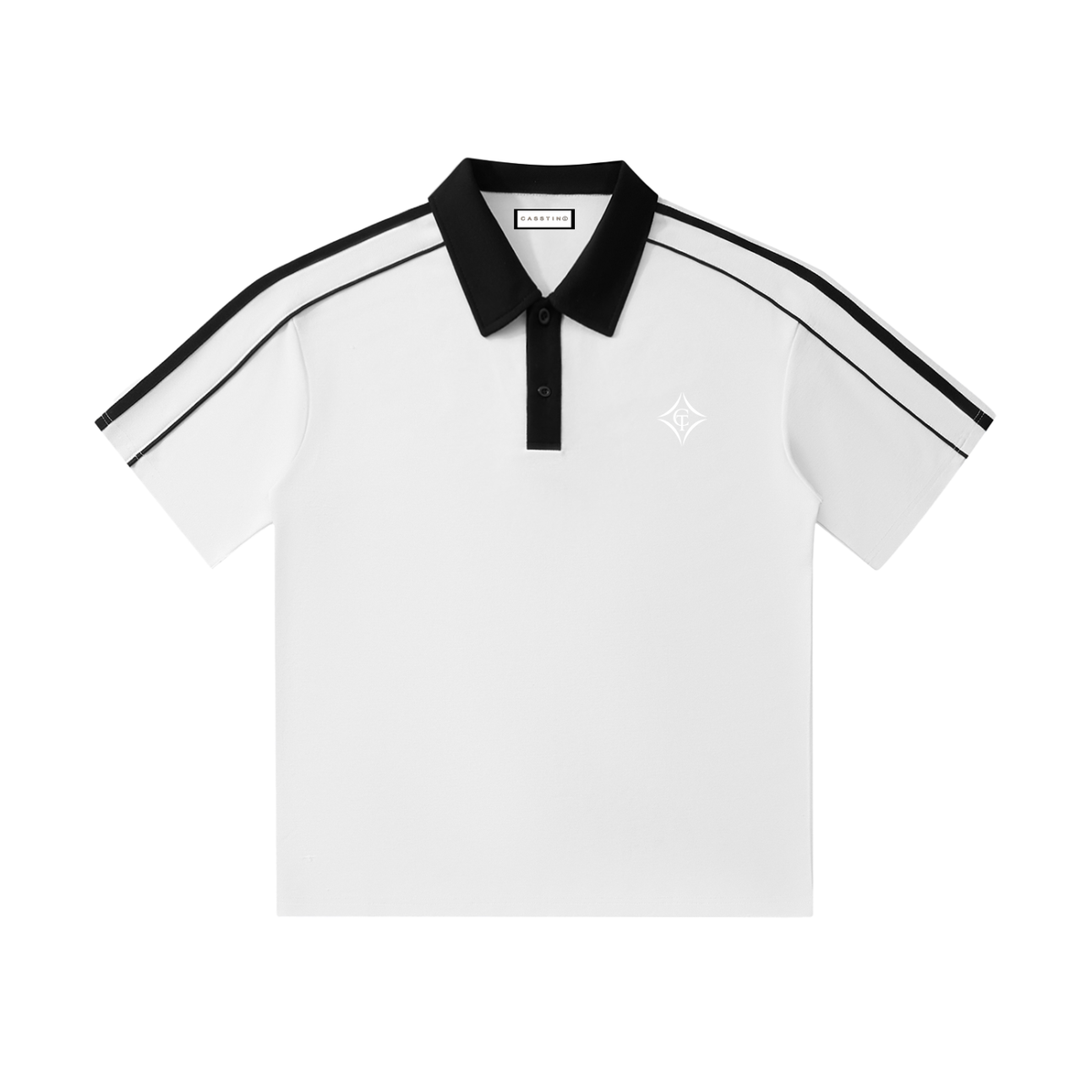 CASSTINO Mens Contrast Collar Short-Sleeve Polo Shirt