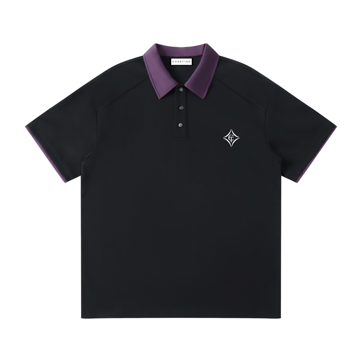 CASSTINO Mens Contrast Collar Raglan Polo Shirt