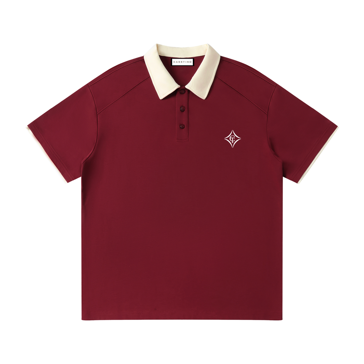 CASSTINO Mens Contrast Collar Raglan Polo Shirt