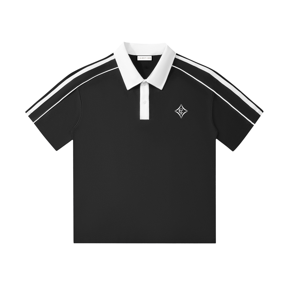 CASSTINO Mens Contrast Collar Short-Sleeve Polo Shirt