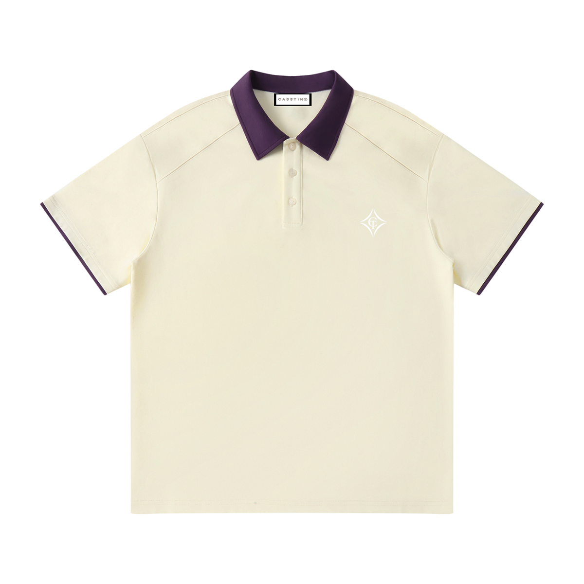 CASSTINO Mens Contrast Collar Raglan Polo Shirt