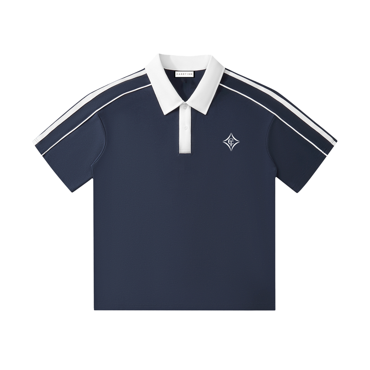 CASSTINO Mens Contrast Collar Short-Sleeve Polo Shirt
