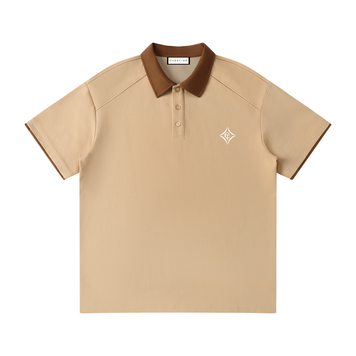 CASSTINO Mens Contrast Collar Raglan Polo Shirt