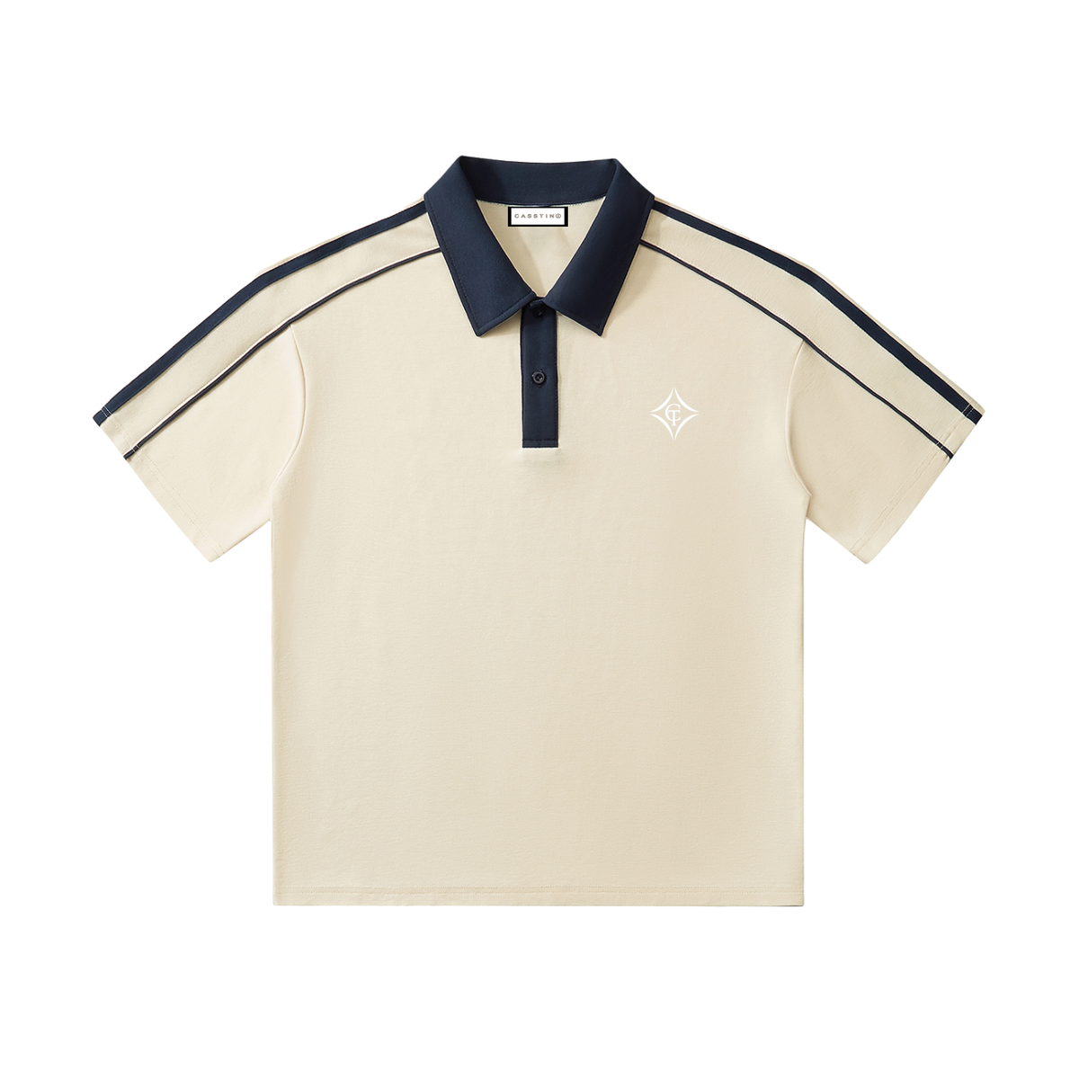 CASSTINO Mens Contrast Collar Short-Sleeve Polo Shirt