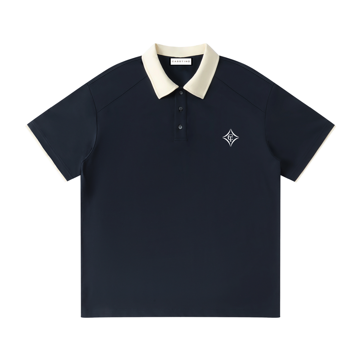 CASSTINO Mens Contrast Collar Raglan Polo Shirt